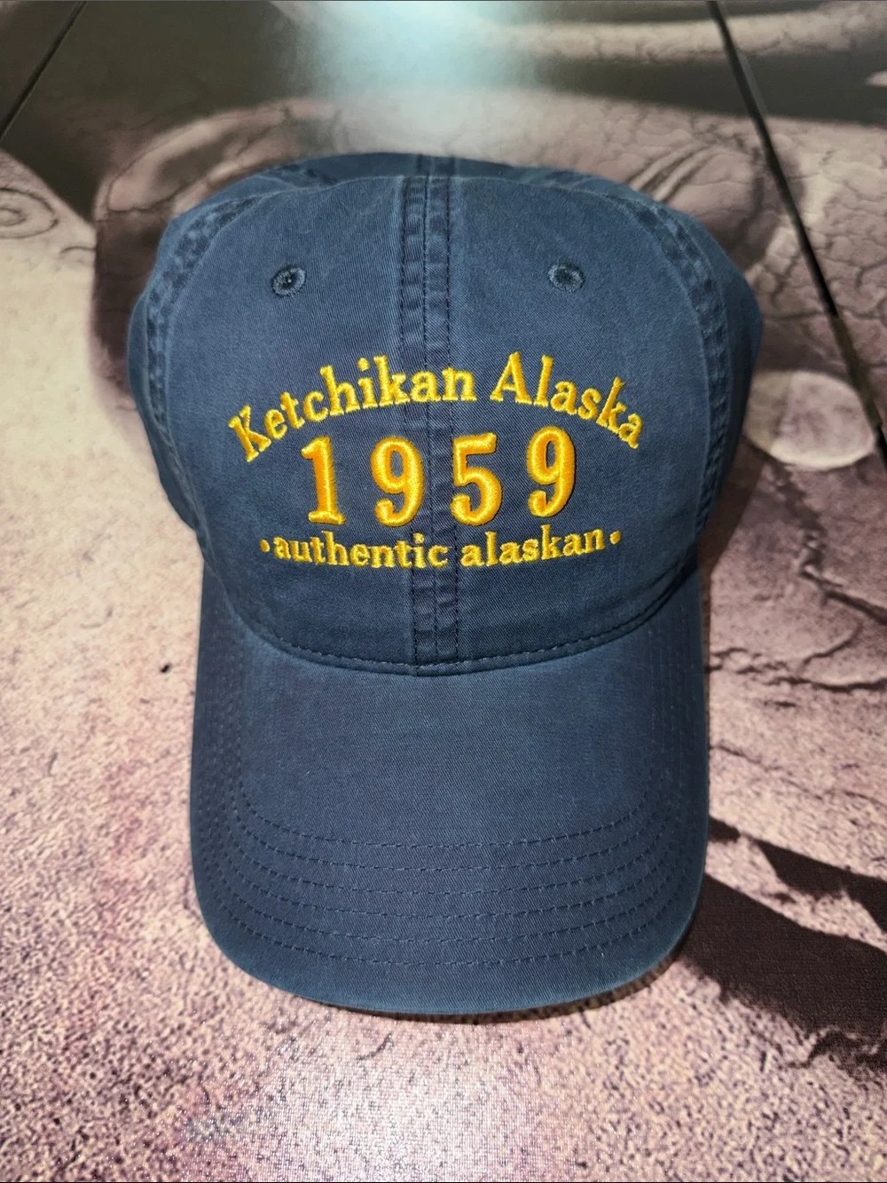 Ketchikan Alaska 1959 Embroidered Baseball Cap - Navy & Yellow